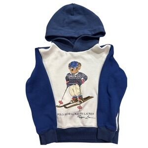 Polo Ralph Lauren Colorblock Bear Pullover hooded sweatshirt Boys Size 8